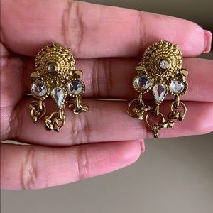 Gold and stone earrings